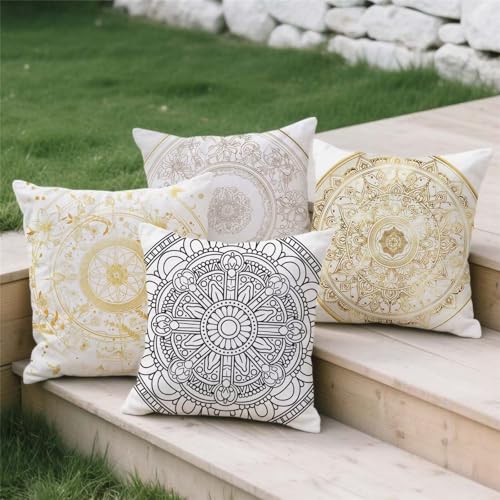 Housse coussin 45x45 impression double face lin avec fermeture invisible