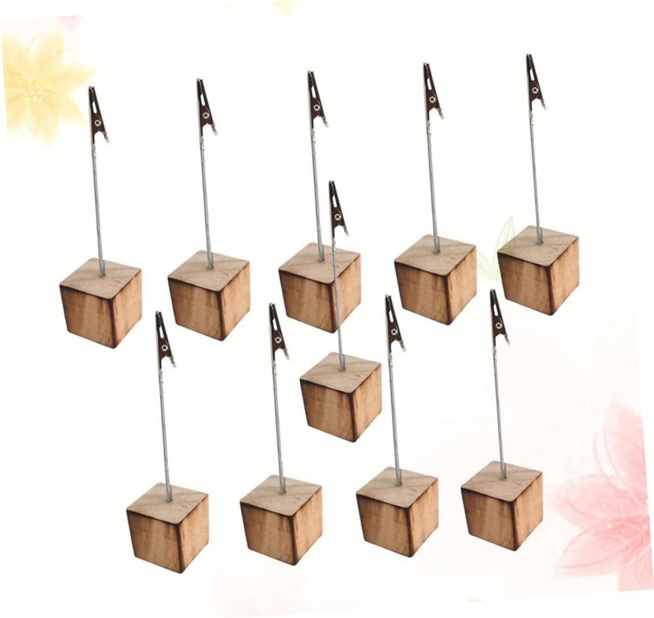 10pcs Rustic Wooden Photo Clip Holders for Wedding Restaurant and Event Seating Table Name Card Holders Simple Design for Memorable Occasions