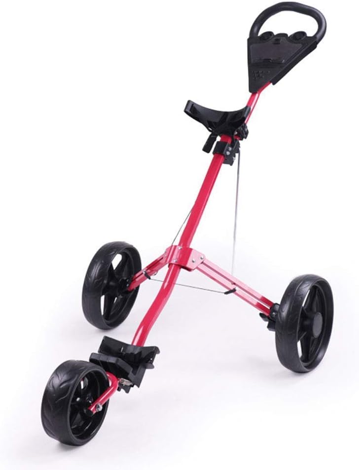 Golf Trolley 3 Wheel Golf Push Cart Foldable 3 Wheel Push Pull Cart, Golf Trolley with Scoreboard Bag Golf Push Cart - Choose Color