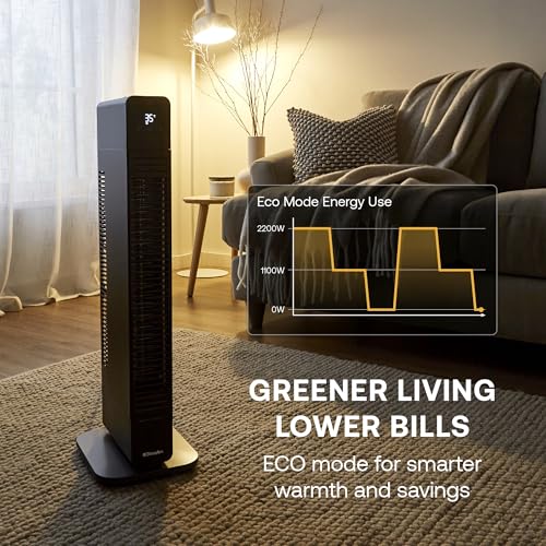 Dimplex DXDC22 ThermaFlex 2-in-1 Baseboard & Tower Fan Heater – Portable Electric Convector Heater with Adjustable Thermostat, Tip-Over Protection, Fan Only & Fast Warm-Up – Black