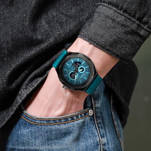 Image of Carlington Velocity Series Analog-Digital Sports Watches for Men and Boys with Alarm, Stopwatch, Backlit Display, Dualtime, Silicone Rubber Strap, Water & Shock Resiatant - CT 8102