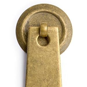 Hardware Philosophy Art Deco Leaf Brass Hardware Pulls 27 Inches Set of 2 Architectural Interior Design Furniture Cabinet Customization Hardware