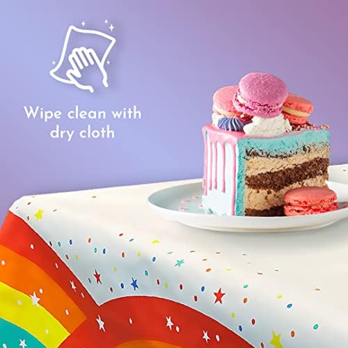 Kissymix Rainbow Table Cover - Pack of 1-180cm Recyclable Paper Tablecloths for Parties, Events and Birthdays