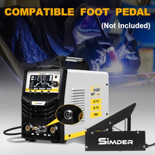 SSIMDER 250A AC DC TIG Welder Pulse with Foot Pedal Aluminum Stainless