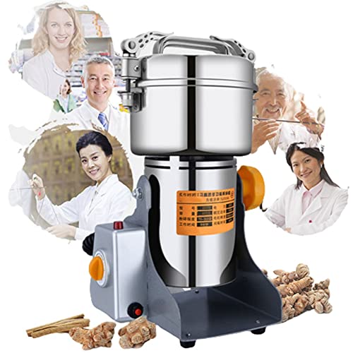 Molinillo eléctrico comercial de granos de 800 g, tipo oscilante, para hierbas, polvo de alta velocidad, pulverizador de cereales de acero inoxidable, para moler café, hierbas, granos, especias y fru
