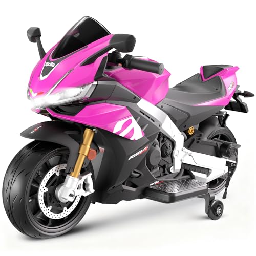 Beblinglet Kids Motorcycle, 24V Licensed Aprilia RSV4 Electric Motorcycle for