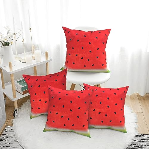 Housse de coussin pastèque rouge 50x50 cm douce pour canapé et salon - 4