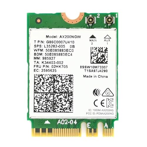 Image of WiFi 6 Dual Band Adapter for Intel AX200 | M.2 Interface 802.11ax for PCs | Up to 2.4 Gbps | Bluetooth 5.2 Enabled | Compatible with Most Systems | AX200NGW No vPro