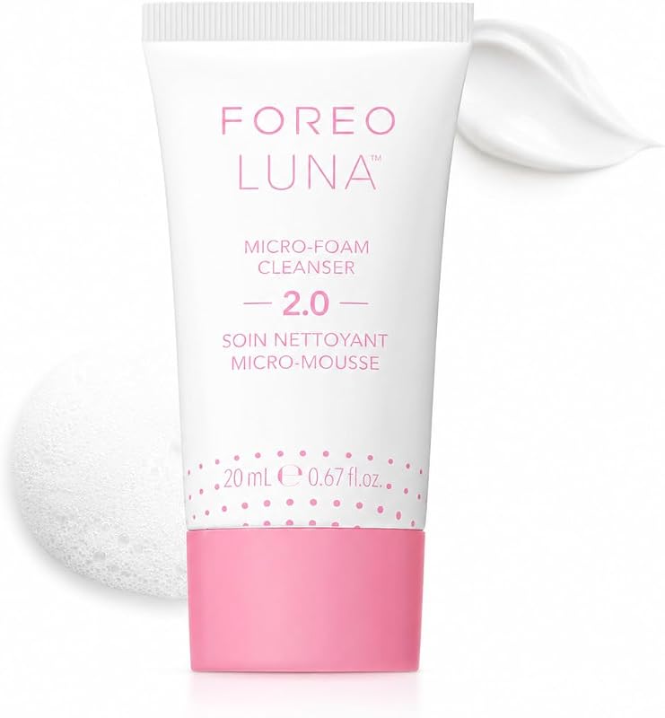 FOREO LUNA Micro-Foam Face Cleanser 2.0 Limpador Facial em Espuma com Vitamina E, Tamanho para Viagem, 20 mL
