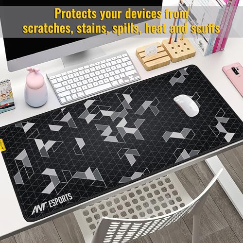 Image of Ant Esports Pyramid Mouse Pad Gaming Mouse Pad Extended Mouse Mat (35.4*15.74*2mm) for Mouse Keyboard with Stitched Edges Waterproof Non-Slip Base Mousepads for Office Home Shop Gaming Extra Large