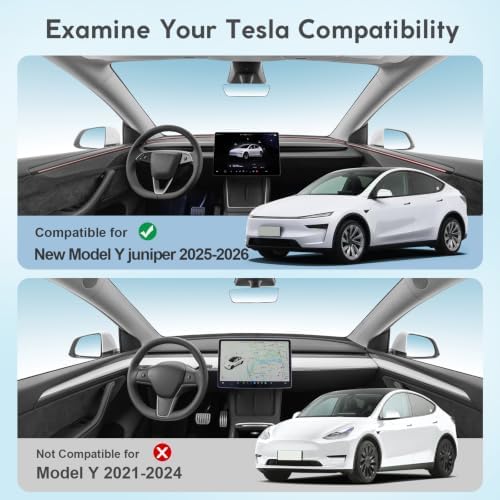 Lockable Front License Plate Holder for Tesla Model Y Juniper 2025 2026, Anti-Theft Design License Plate Mount, No Drilling&No Adhesives License Frame Mount Kit, Key-lock Feature License Plate Bracket - 5
