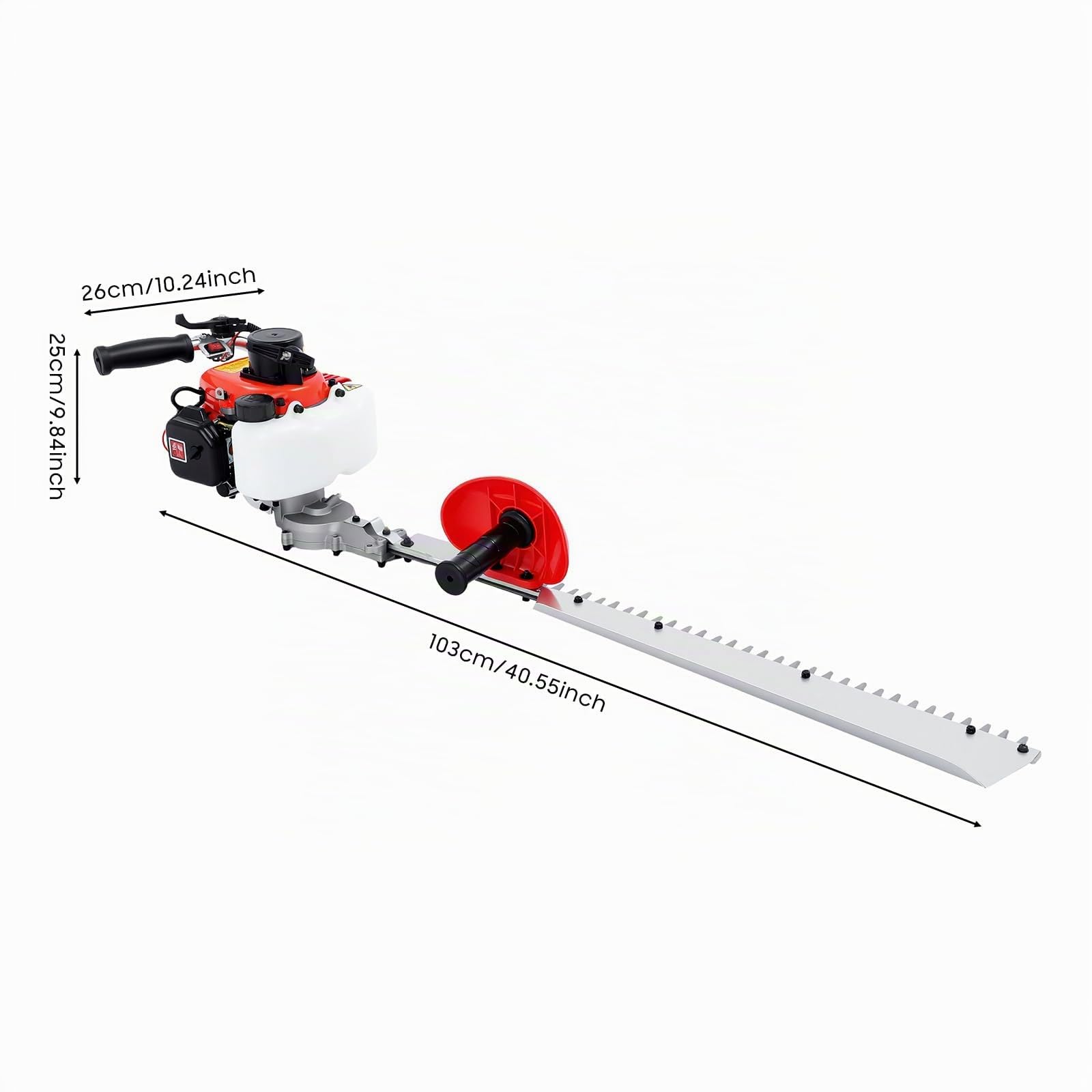 Benzin Heckenschere, 70cm Schnittlänge | 2-Takt | 23ccm Hubraum | Einzelklinge | Gartenbuschtrimmer