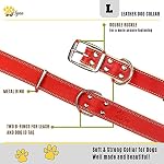 Heavy-Duty Leather Dog Collar for Large Dogs - Soft Padded for Comfort - Red Dog Collar for Walking, Training, and Hiking - Image 4