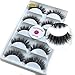 5 Pairs/Box 3D Mink False Eyelashes LASGOOS Luxurious Cross Thick Long Fake Eye Lashes Eye Makeup