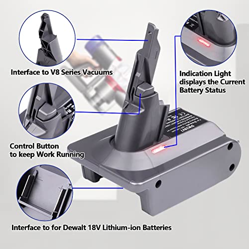 Dw20V7 For Dyson V7 Battery Replacement, Adapter With Trigger Lock, Convert For Dewalt 20V Battery To For Dyson V7 Battery, Fit For Dyson V7 Absolute Animal Fluffy Motorhead Hepa Sv11 Vacuum #TOP4