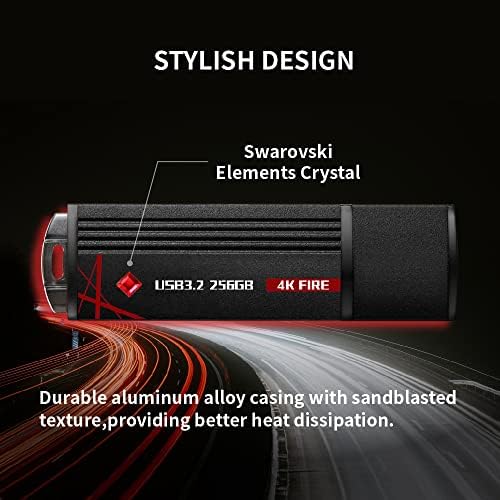 TCELL 4K Fire 128GB USB 3.2 USB Stick 400MB/s Above,UASP Supported, high Speed Solid State Flash Drive Thumb Drive Memory Stick for Designer Gamer Tesla dashcam Sentry Mode