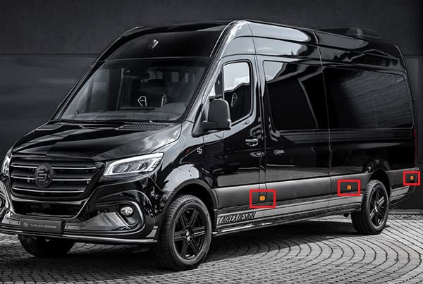 RZG 2x Schwarz Getönte Linse Seitenmarkierungsleuchte LED Blinker Reflektor Licht Für 2014-2022 MB Sprinter 906 907 910 Crafter 2E