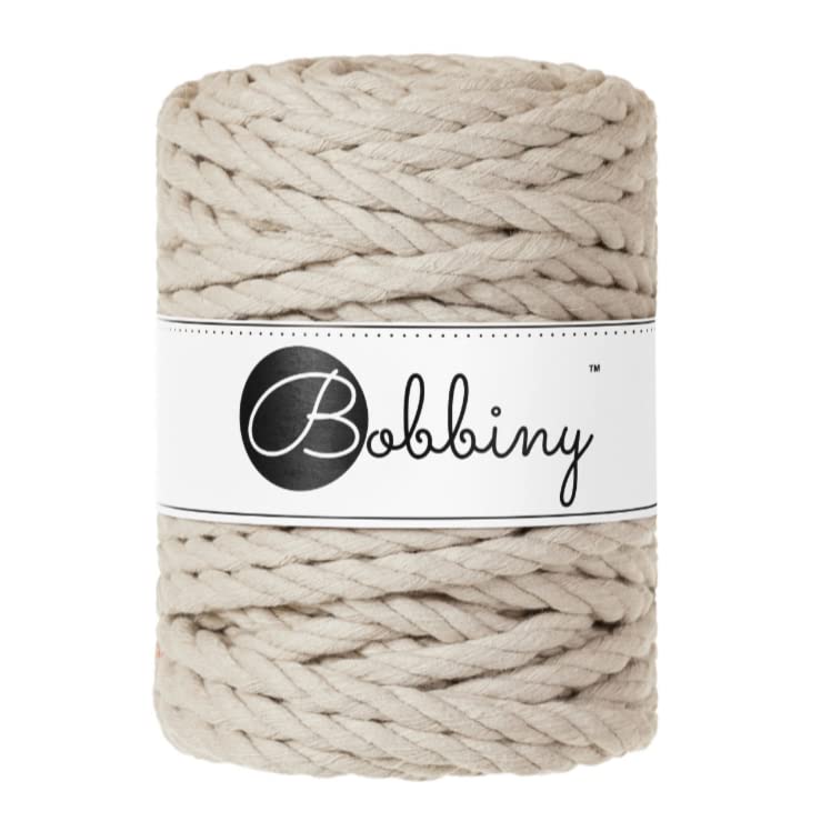 Bobbiny Corde Macramé Torsadée 9mm (Beige) 30m
