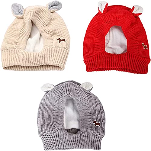 Sylj Knitted Hat For Small Dogs Cats,Quiet Ears Barking Eeyore Muffs Noise Protection Pets (Red) #TOP3