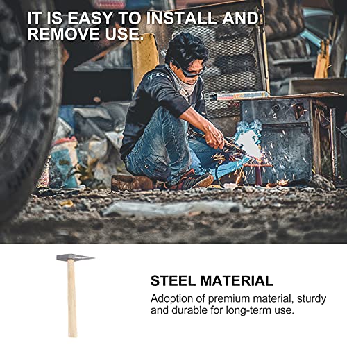 Doitool Chipping Hammer Wood Handle Welding Hammer Slag Removal Tool With Reduction Grip For Woodworking Metal Rivet Silver #TOP1