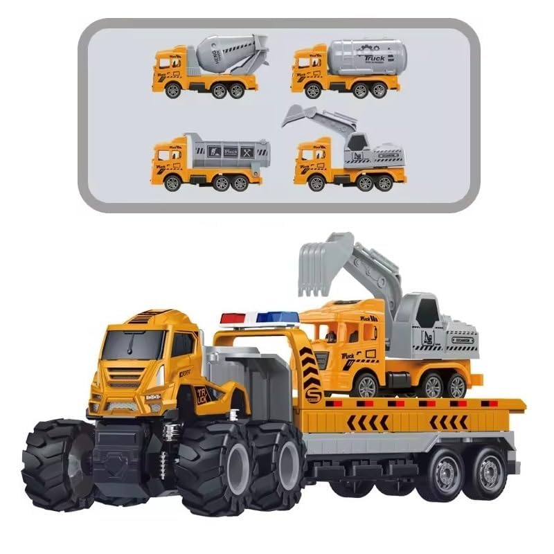 Image of Die cast Alloy Engineering Excavator Truck with Friction Powered Transport Construction Truck Toys for Kids Boys Girls (Multicolor)