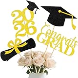TOOYUMON Graduation Decorations 2026, 16pcs Graduation Centerpieces for Table, Gold and Black...