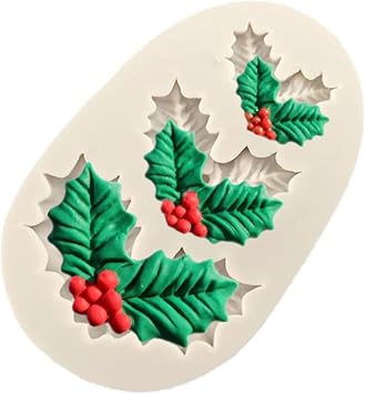 Christmas Leaf Decoration Fondant Cake Silicone Mold Chocolate Candy Molds
