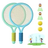 JurciCat Set Raquette Badminton et Tennis pour Enfants - Cadeau Sport d'Extérieur et Indoor