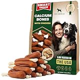 Dog Treats Calcium Bones Wrapped with Chicken & Pet Natural Chew 300 Gr - Grain Free Organic Meat & Human Grade Dried Snacks in Bulk - Best Twists for Small & Large Dogs