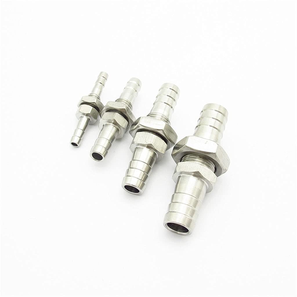 Conexión de agua, 1 pieza 4 mm, 6 mm, 8 mm, 10 mm, 12 mm, 14 mm, 16 mm, 19 mm, conector de mamparo con púas for manguera, adaptador de conectores de acoplador de instalación de tubería de tubo de púas