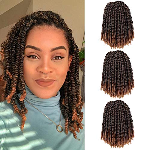 spring twist hair ombre spring twist crochet hair Frühling Twist Haar Ombre Frühling Twist Häkelhaar Passion Twist Crochet Hair Bomb Twist Fluffy Spring Crochet Braiding Hair (20,3 cm,T30 ) Cover