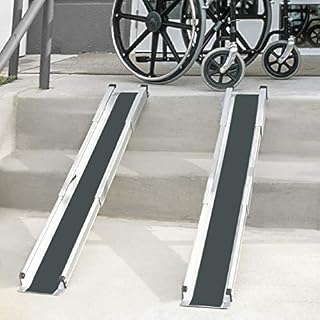 DMI Portable Wheelchair Ramp/Threashold Ramp, Adjustable, Telescoping, Retractable, and Lightweight Loading Ramp