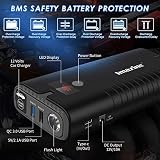 Imazing Portable Car Jump Starter - 2000A Peak 18000mAH (Up to 10L Gas or 8L Diesel Engine) 12V Auto Battery Booster Portable Power Pack with LCD Display Jumper Cables, QC 3.0 and LED Light - 5