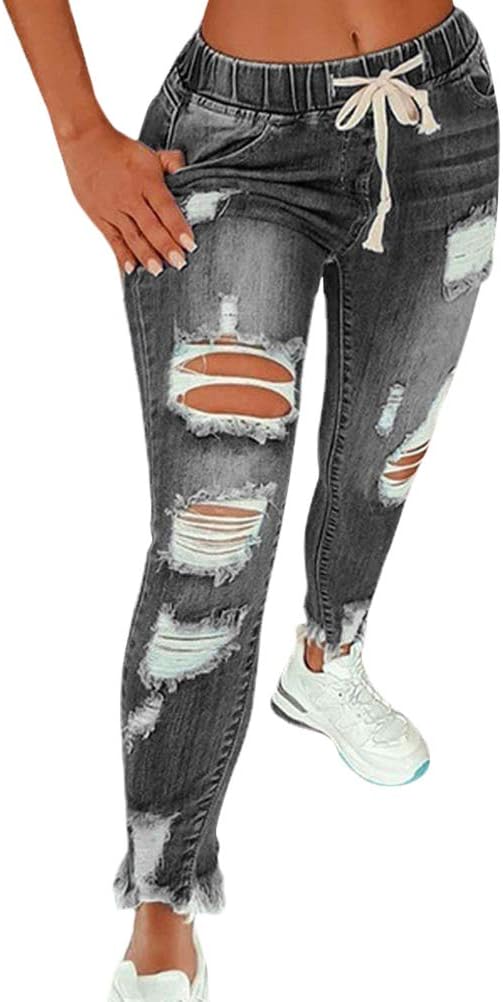 Pantaloni Cargo Skinny Con Tasche E Coulisse Per Donna – Modello Matita Lungo, Colore Cachi – Taglie Italiane 44 (Vita 82 Cm)