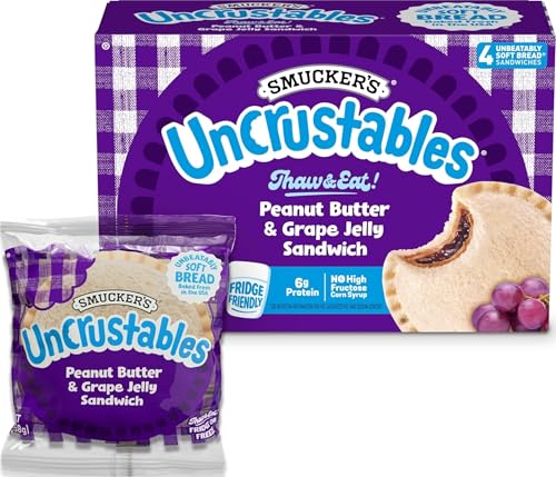 Smucker’s Uncrustables Peanut Butter & Grape Jelly Sandwiches, 4 (Frozen)
