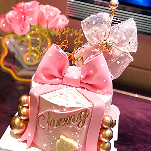 Pink Bow Cake Topper Bow Cake Decoration Baby Girl Cake Decoration Baby Shower Cake Topper For Girl Eva #TOP5