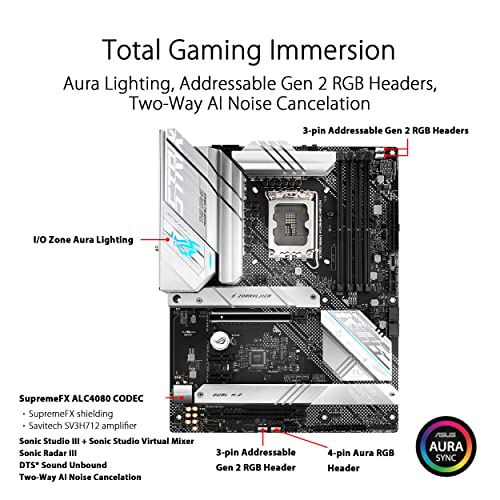 ROG Strix B660-A Gaming WiFi D4 Scheda Madre ATX, Intel B660, LGA1700, DDR4, PCI 5.0, LAN Intel 2.5Gb, WiFi 6, ROG SupremeFX 7.1 Surround, 3xM.2, 4xSATA 6GB/s, USB 3.2 Gen 2x2, Nero - Scheda madre - Immagine 3