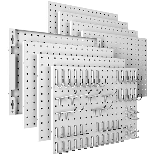 Spampur 8 Pack Metal Pegboards with Hooks