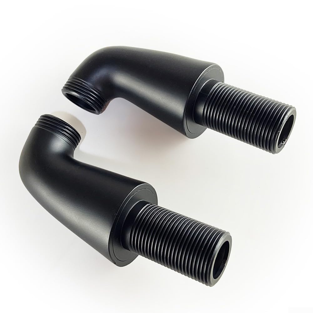 Gdfnmogo Pieds de mitigeur de douche montés sur le pont noir mat pour robinets de baignoire muraux, adaptateur d'extension en laiton massif avec filetage G3/4, convertir