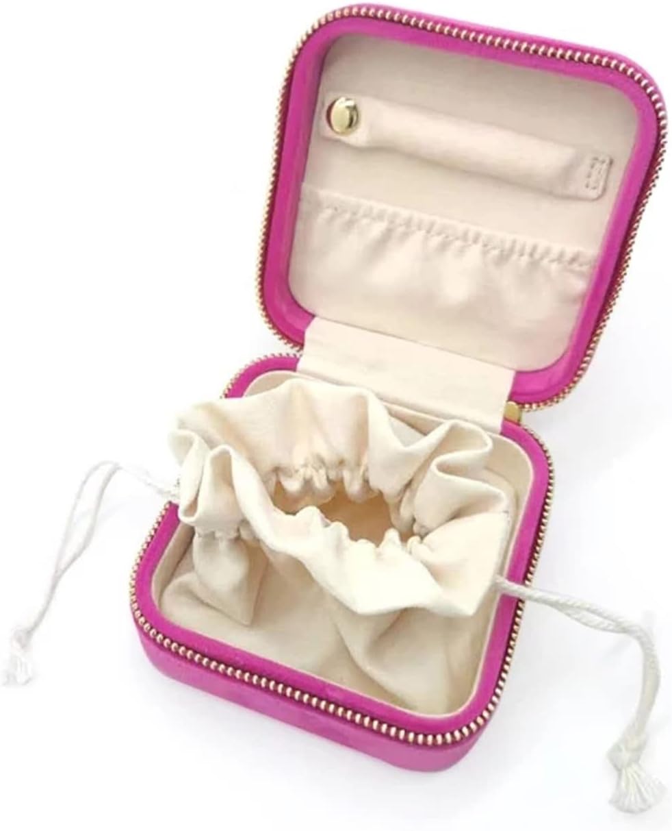 Ring Box Jewelry Box Portable Storage Container Earrings Ring Velvet 10x10x5cm for Proposal, Wedding(#6)