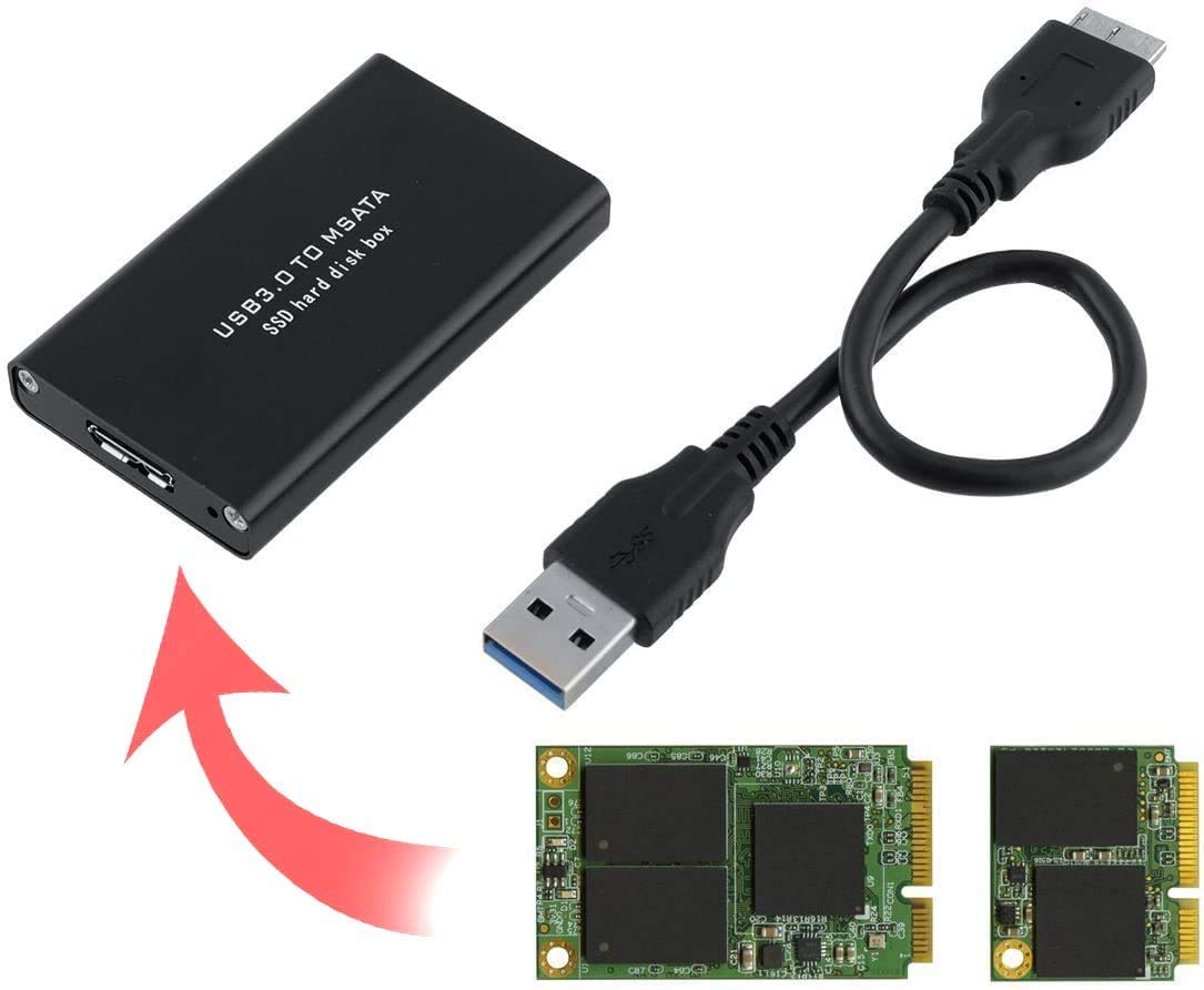 KALEA-INFORMATIQUE Carcasa mSATA a USB3 para Unidades SSD mSATA de 30 mm o 50 mm