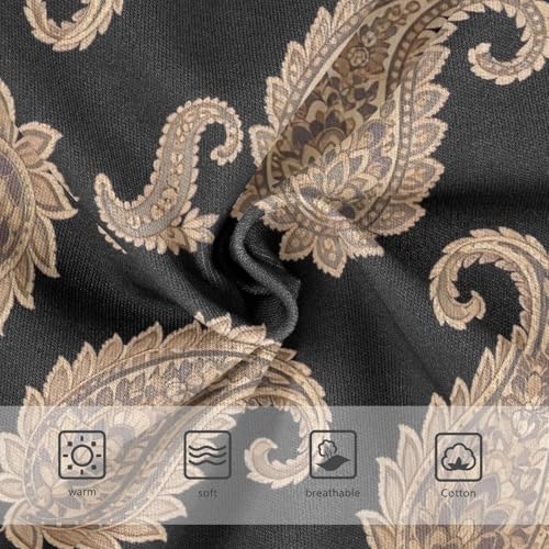 Toddler Panties, Brown Paisley Floral Girls Cotton Underwear, 2T–8 Years3