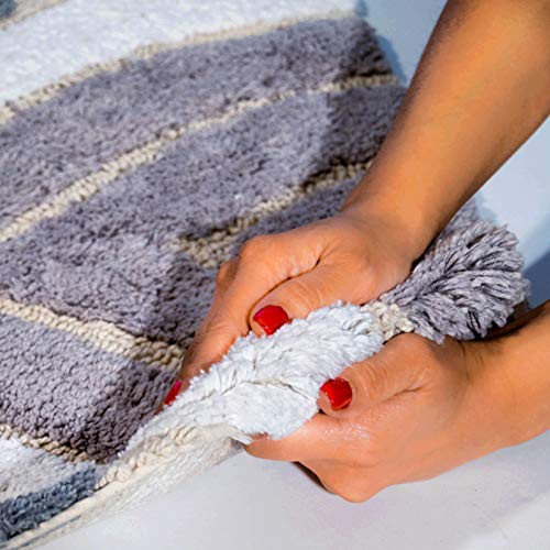 Chesapeake Davenport 2 Pc. Grey Bath Rug Set 44804 (21"X34" & 24"X40") #TOP4