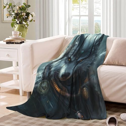 Couverture de lit loup-garou chaude contre le froid hivernal