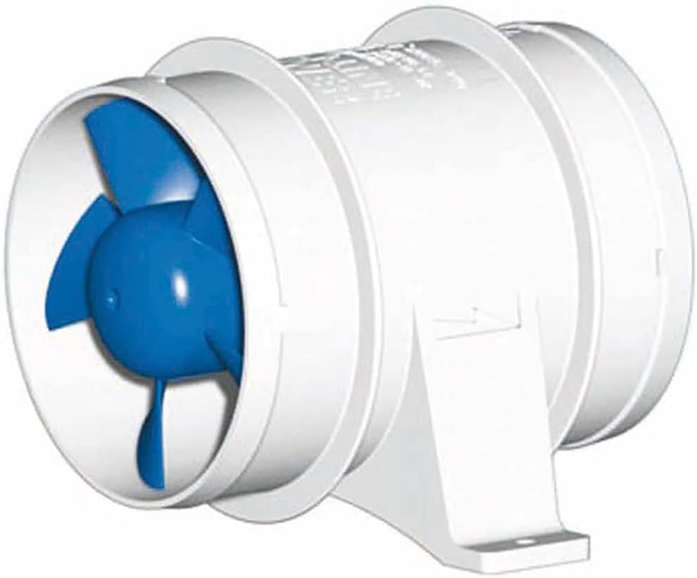 Rule In Line Marine Bilge Blower, Slip On Connections, Efficient and Quiet High Volume Air Flow