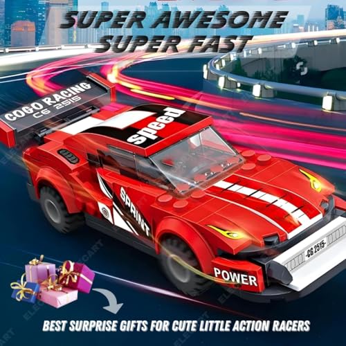 Image of Racing Car Building Blocks Set - 195 PCS STEM Construction Toy for Kids Ages 6-12 | Educational DIY Brick Model Kit for Boys & Girls | Compatible with Major Brands |