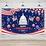 Lofaris Happy Presidents Day Banner - 70.8x43.3 Inches Patriotic Decorations for Classroom, Bulletin Board, Presidential Election, Memorial Day, and Party Supplies
