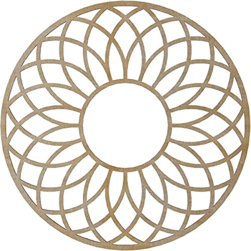 Image of Ekena Millwork 18 inchOD x 6 1 /8 inchID x 3 /8 inchT Cannes Wood Fretwork Pierced Ceiling Medallion, Hickory
