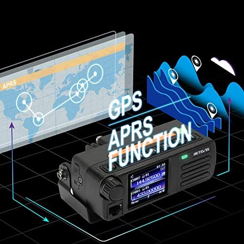 Retevis RT73 Mobile Transceiver, Dual Band Dual Monitor, DMR Digital/Analog, 4000 Channels 200,000 Contacts, Built-in GPS, Dual Time Slot, Mini Mobile Radio (1Pcs, Black)