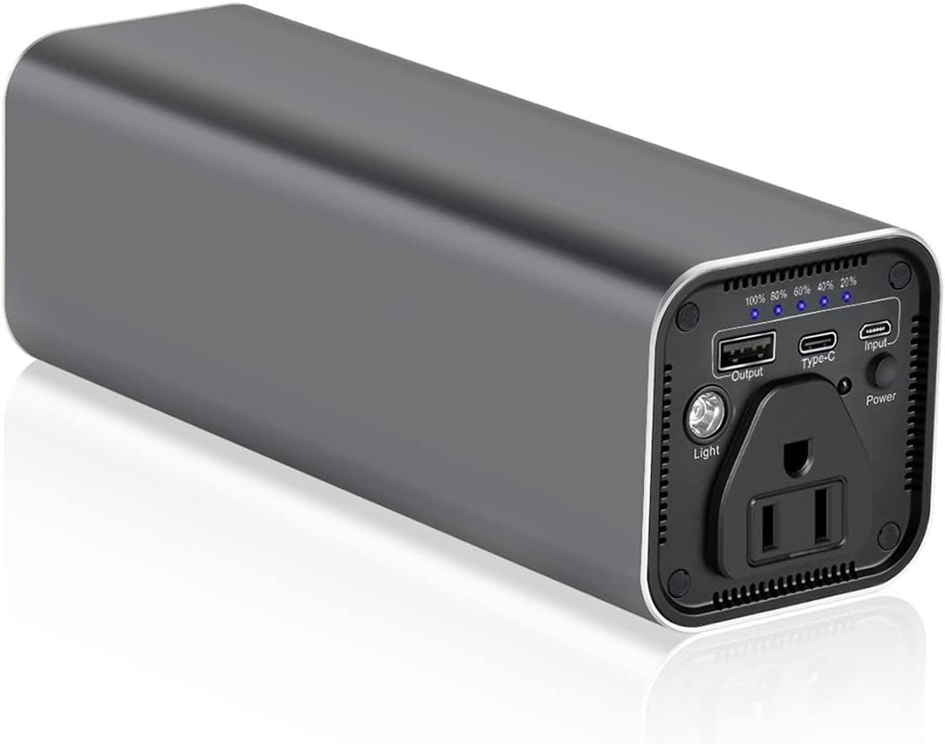 Portable Laptop Charger with AC Outlet, 31200mAh/112Wh 100W Travel Laptop Power Bank, External Battery Pack Compatible with MacBook, iPhone, Samsung, HP, Dell, Lenovo and More